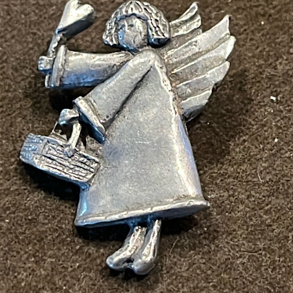 Vintage Barker pewter Angel brooch c1996